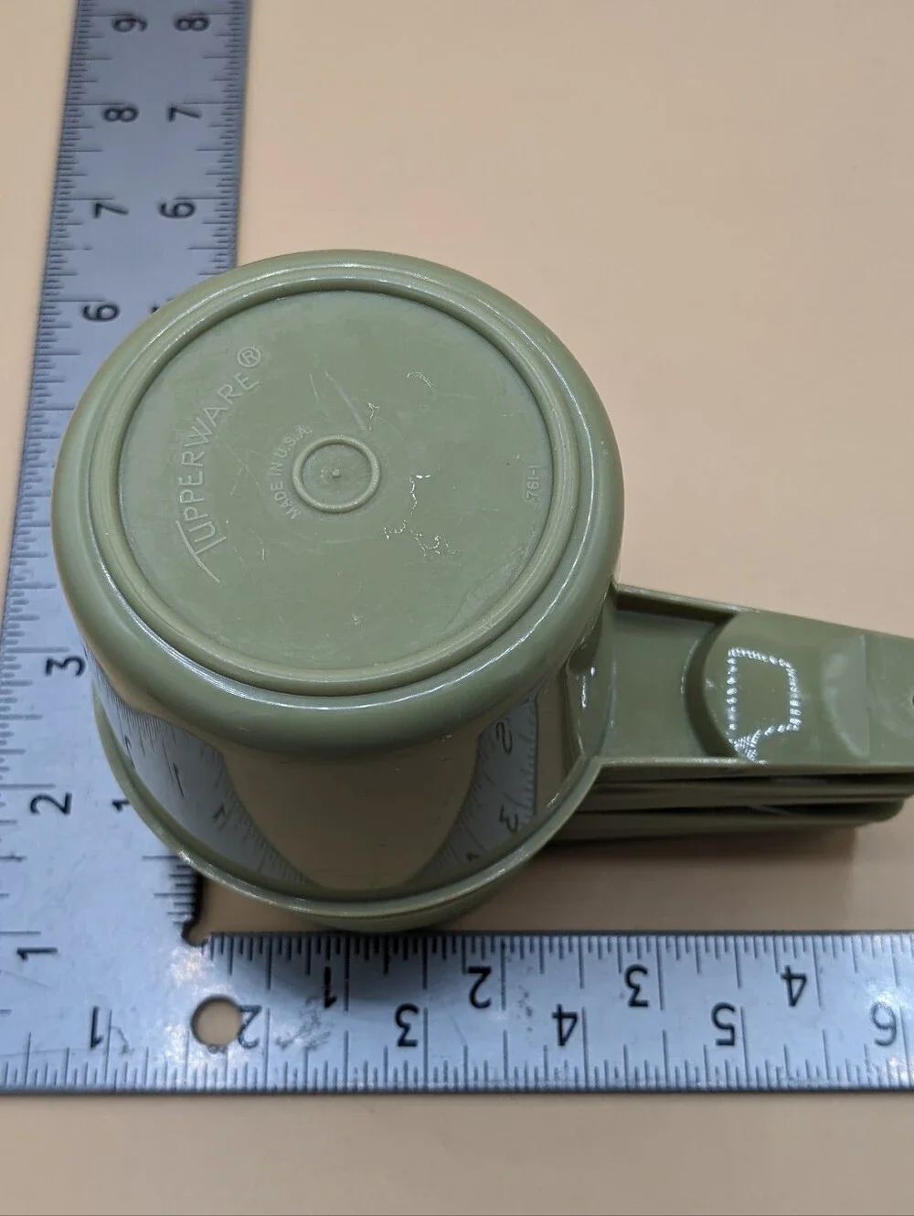 Vintage Tupperware MEASURING Cups Avocado 6 Cups 1/4 766 1 - 1 Cup 761  1